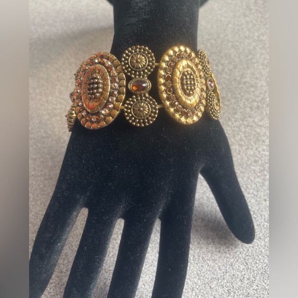 Faux Bronze & Amber Stretch Bracelet - Picture 3 of 6